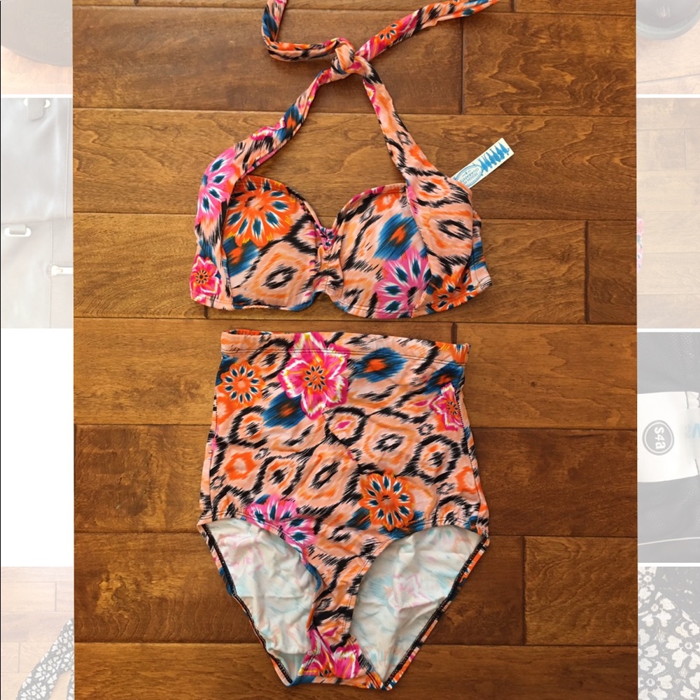 Two piece halter swimsuit